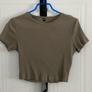 🩻RIBBED CREWNECK CROPPED T-SHIRT